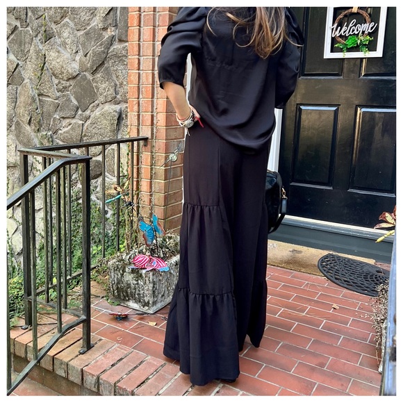 Fabulous Boho Extra Wide Leg Ribbon Pants - Picture 6 of 7